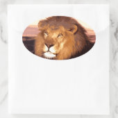 Lion Artwork Ovaler Aufkleber (Tasche)