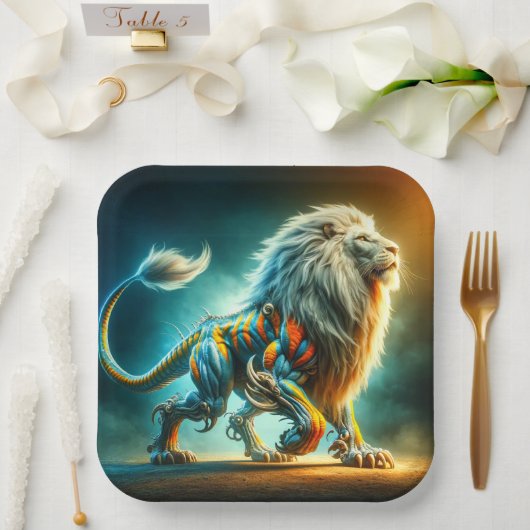 Lion Artwork Pappteller (Hochzeit)