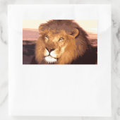 Lion Artwork Rechteckiger Aufkleber (Tasche)