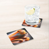 Lion Artwork Rechteckiger Pappuntersetzer (Vor Ort)