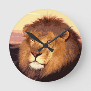 Lion Artwork Runde Wanduhr
