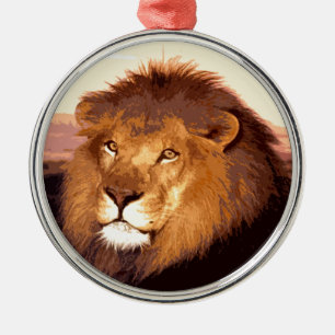 Lion Artwork Silbernes Ornament