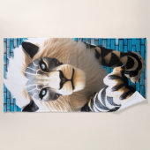 Lion Artwork Strandtuch (Vorderseite)