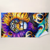 Lion Artwork Strandtuch (Vorderseite)