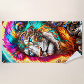 Lion Artwork Strandtuch (Vorderseite)