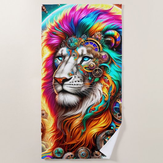 Lion Artwork Strandtuch (Vorderseite)
