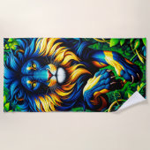 Lion Artwork Strandtuch (Vorderseite)