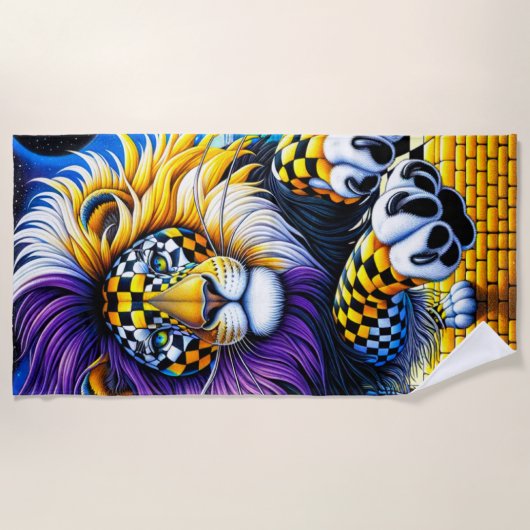 Lion Artwork Strandtuch (Vorderseite)
