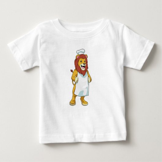 Lion as Cook mit Koch Hut & Kochen Schürze Baby T-shirt (Vorderseite)