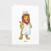 Lion as Cook mit Koch Hut & Kochen Schürze Karte (Rückseite)