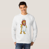 Lion as Cook mit Koch Hut & Kochen Schürze T-Shirt (Vorne ganz)