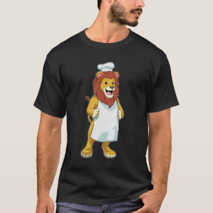 Lion as Cook mit Koch Hut & Kochen Schürze T-Shirt