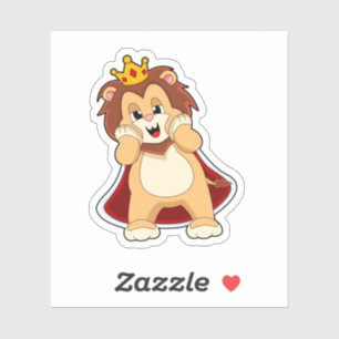 Lion as King mit Crown.PNG Aufkleber