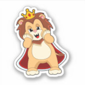 Lion as King mit Crown.PNG Aufkleber (Vorderseite)