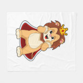 Lion as King mit Crown.PNG Fleecedecke (Vorderseite (Horizontal))