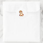 Lion as King mit Crown.PNG Runder Aufkleber (Tasche)