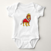 Lion as King with Crown & Cape Baby Strampler (Vorderseite)