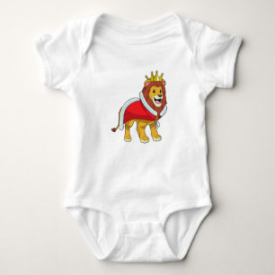 Lion as King with Crown & Cape Baby Strampler