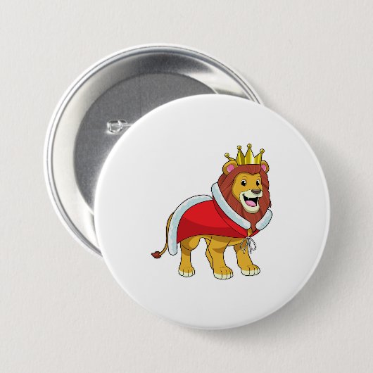Lion as King with Crown & Cape Button (Vorne & Hinten)