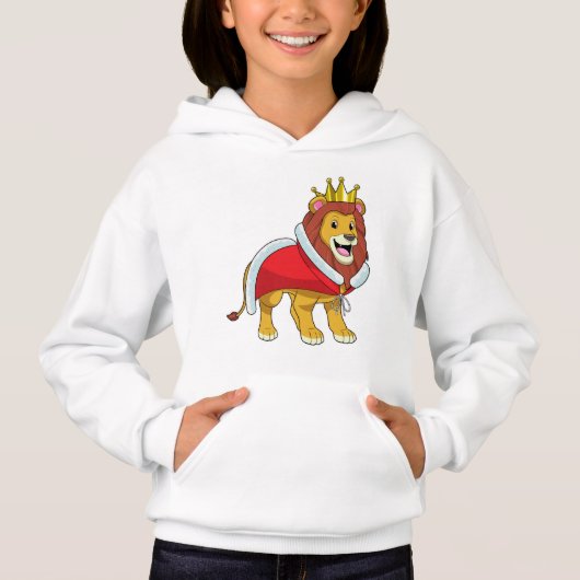 Lion as King with Crown & Cape Hoodie (Vorderseite)