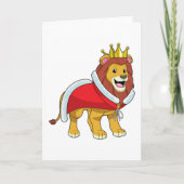 Lion as King with Crown & Cape Karte (Vorderseite)