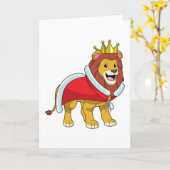 Lion as King with Crown & Cape Karte (Gelbe Blume)