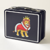 Lion as King with Crown & Cape Metall Brotdose (Rückseite)