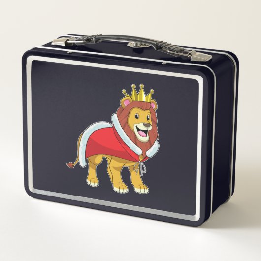Lion as King with Crown & Cape Metall Brotdose (Rückseite)