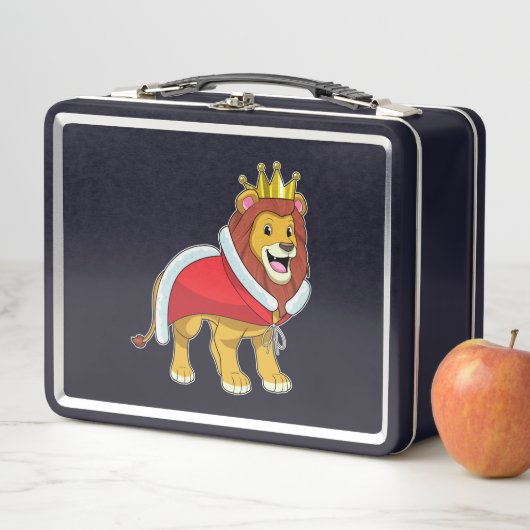Lion as King with Crown & Cape Metall Brotdose (Beispiel)