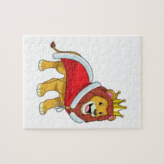 Lion as King with Crown & Cape Puzzle (Horizontal)