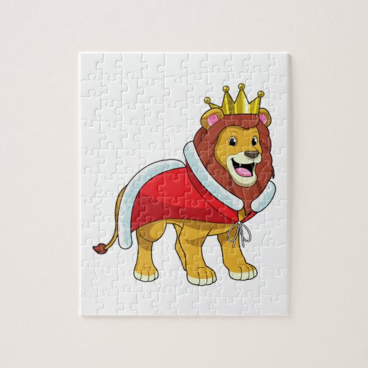 Lion as King with Crown & Cape Puzzle (Vertikal)