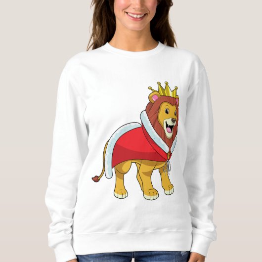 Lion as King with Crown & Cape Sweatshirt (Vorderseite)