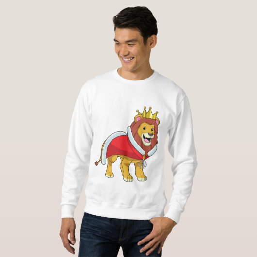 Lion as King with Crown & Cape Sweatshirt (Vorne ganz)