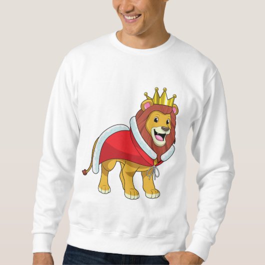 Lion as King with Crown & Cape Sweatshirt (Vorderseite)
