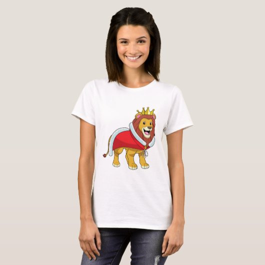 Lion as King with Crown & Cape T-Shirt (Vorne ganz)