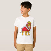Lion as King with Crown & Cape T-Shirt (Vorne ganz)