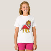 Lion as King with Crown & Cape T-Shirt (Vorne ganz)