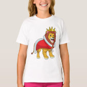 Lion as King with Crown & Cape T-Shirt (Vorderseite)