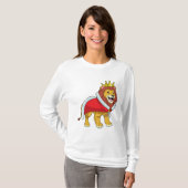 Lion as King with Crown & Cape T-Shirt (Vorne ganz)