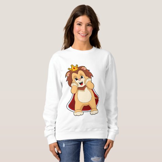 Lion as King with Crown.PNG Sweatshirt (Vorne ganz)