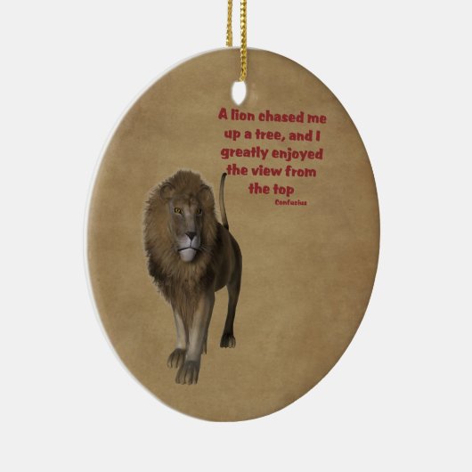 Lion Attitude Motivierend Zitat Ornament (Rechts)
