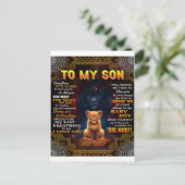 Lion auf meinen Sohn Manchmal ist es harter Vater Postkarte (Stehend Vorderseite)