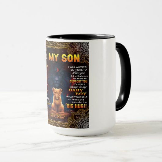 Lion auf meinen Sohn Manchmal ist es harter Vater Tasse (VorderseiteRechts)