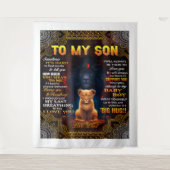 Lion auf meinen Sohn Manchmal ist es harter Vater Wandteppich (Vorderseite)