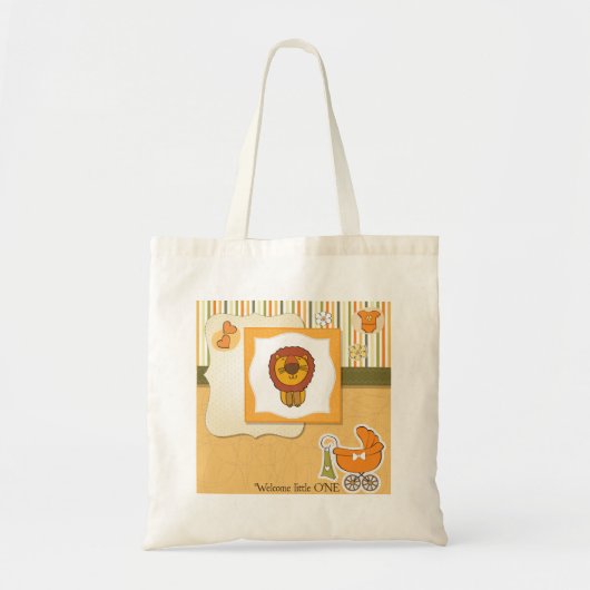 Lion Baby Announction Tote Bag Tragetasche (Vorne)