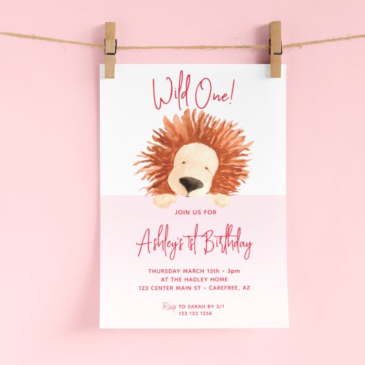 Lion Baby Birthday 1. Geburtstag Einladung