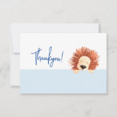 Lion Baby Blue 1. Geburtstag Dankeskarte (Vorderseite)