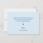 Lion Baby Blue 1. Geburtstag Dankeskarte (Rückseite)