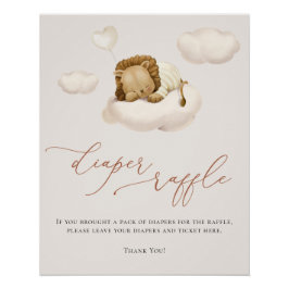 Lion Baby Cloud Balloon Diaper Raffle Poster