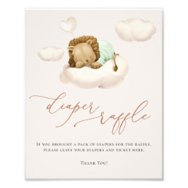 Lion Baby Cloud Balloon Windeln Raffel-Zeichen Fotodruck